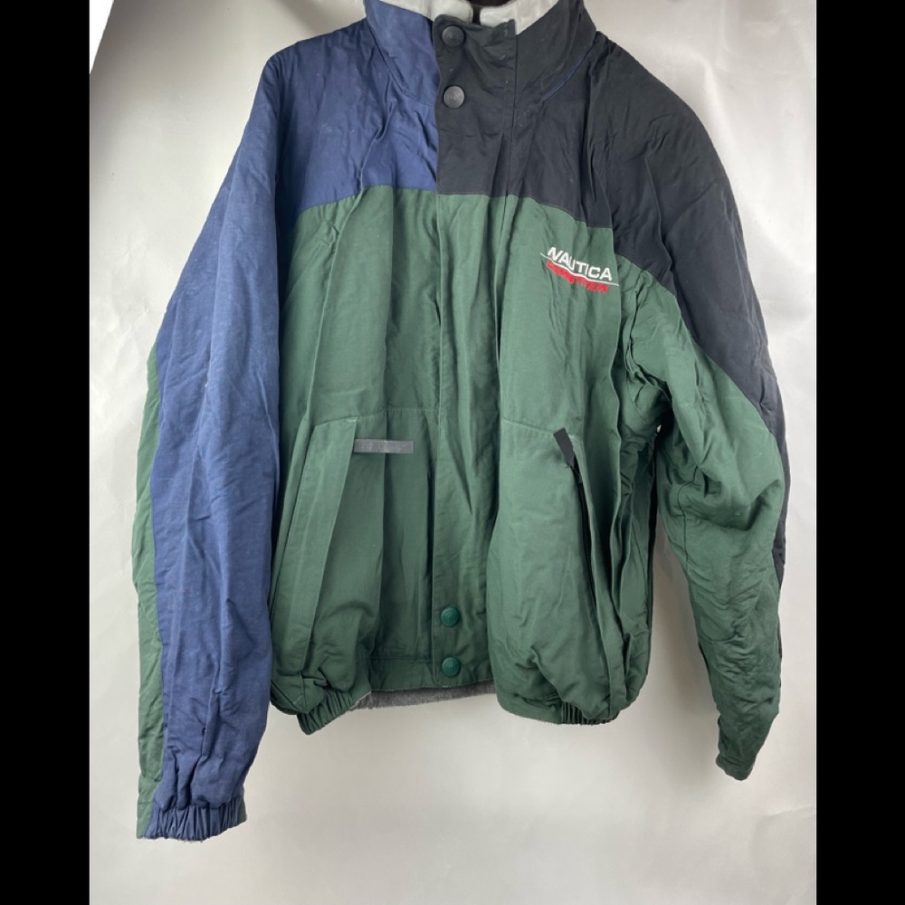 Náutica Competition Reversible Jacket Green Blue & Gray